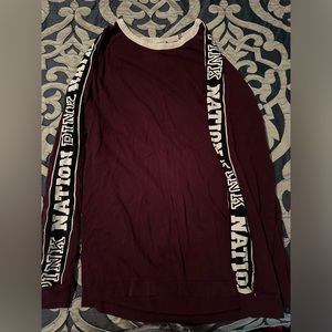 PINK burgundy long sleeve shirt